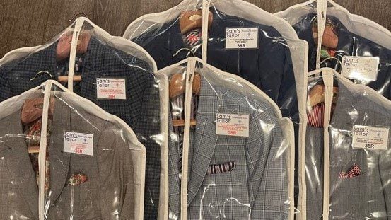 Suits ready for collection in store
