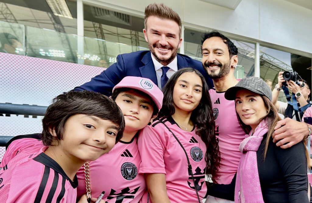 Roshan Melwani: What a fitting is actually like 2 Roshan's whole family with David Beckham at a Stadium