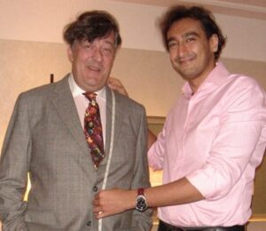 Stephen Fry measures up with Roshan Melwani at his hotel