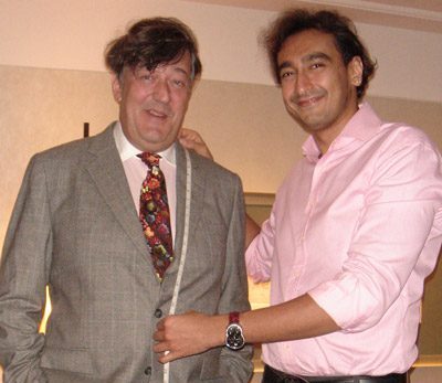 Stephen Fry measures up with Roshan Melwani at his hotel