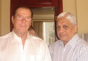 Roger Moore with Manu