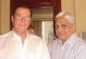 Roger Moore with Manu